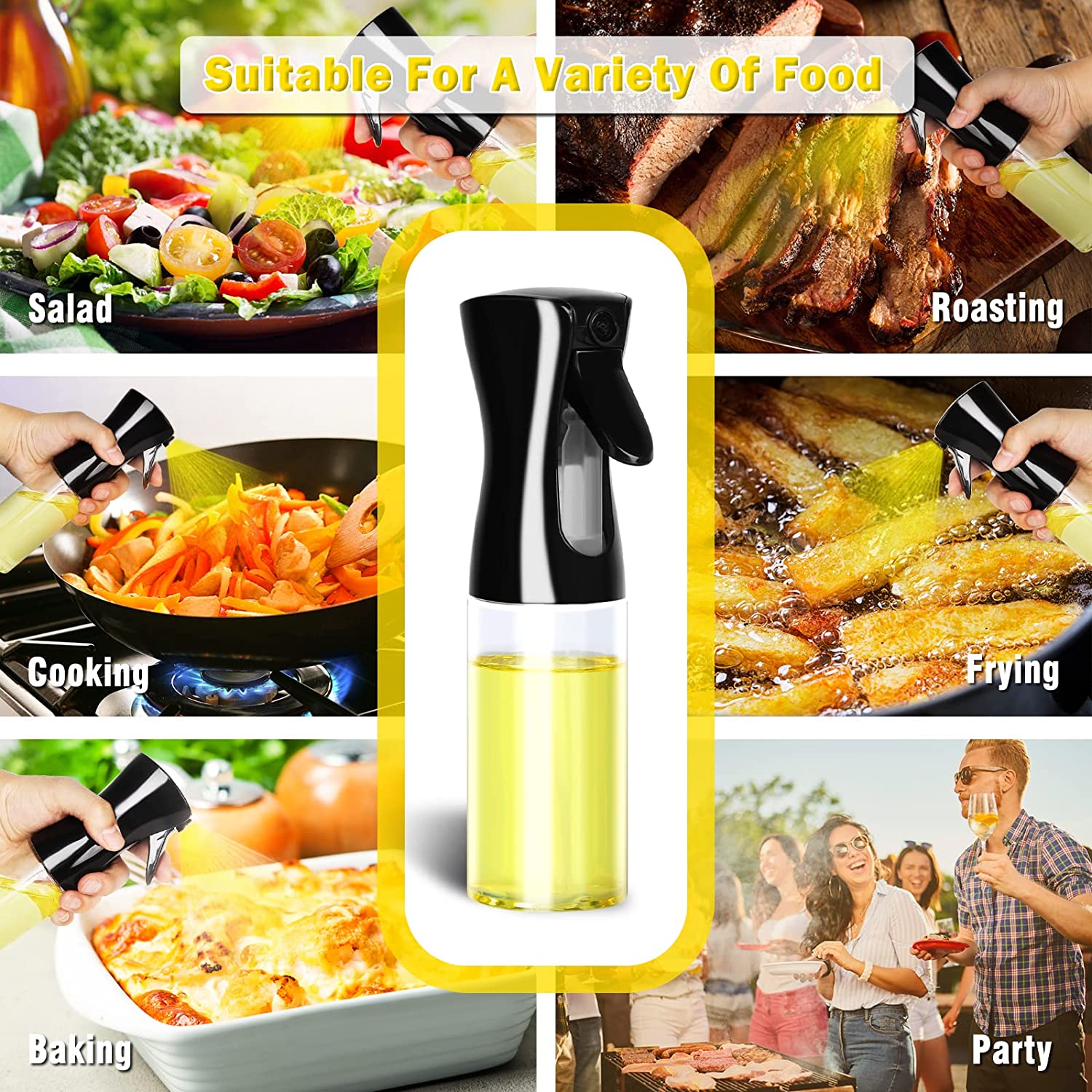 Sprühflasche für Olivenöl (300 ml) zum Grillen - Transparent & handlich