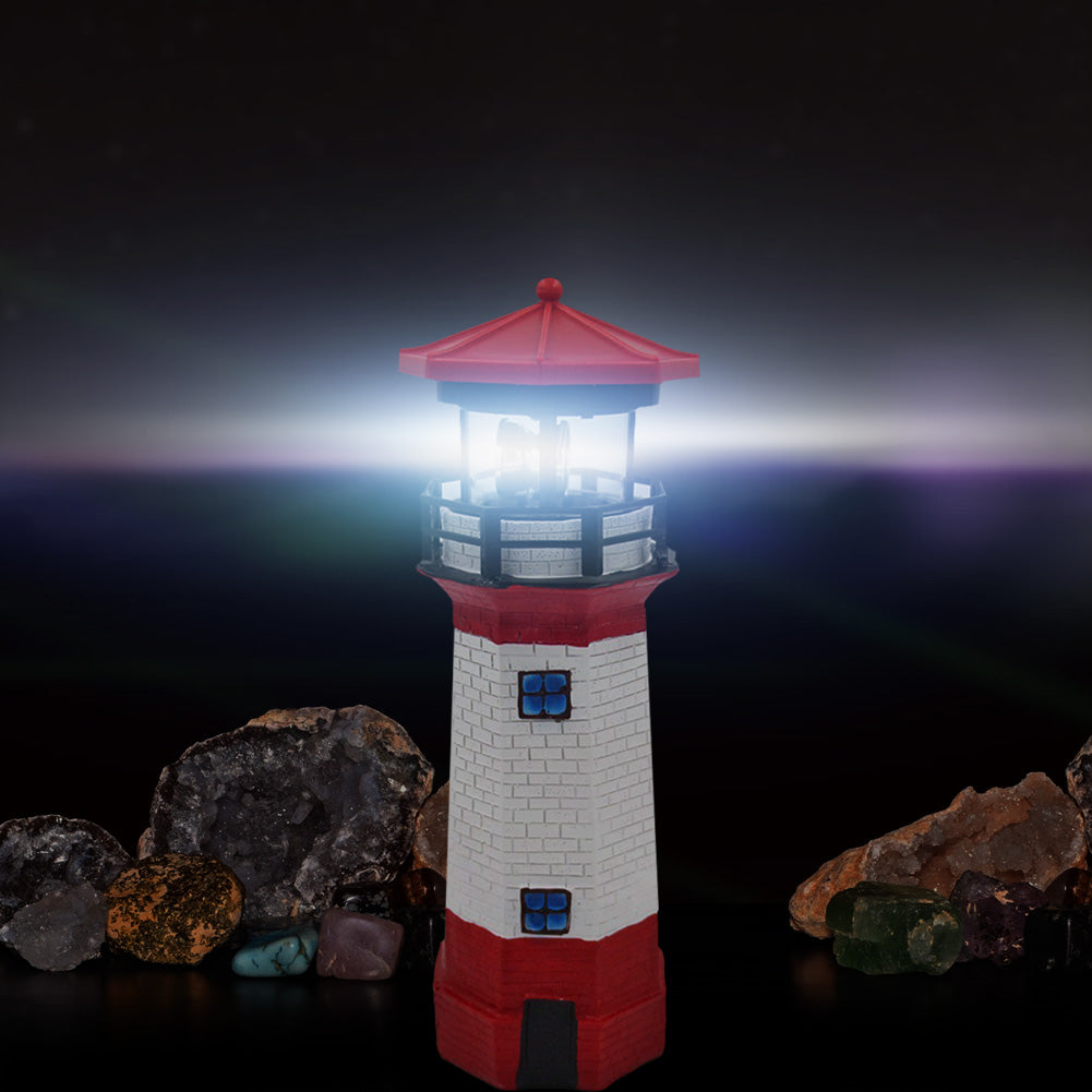 Decoration Maritim lighthouse in red and white (61.5 cm) - With LED lighting