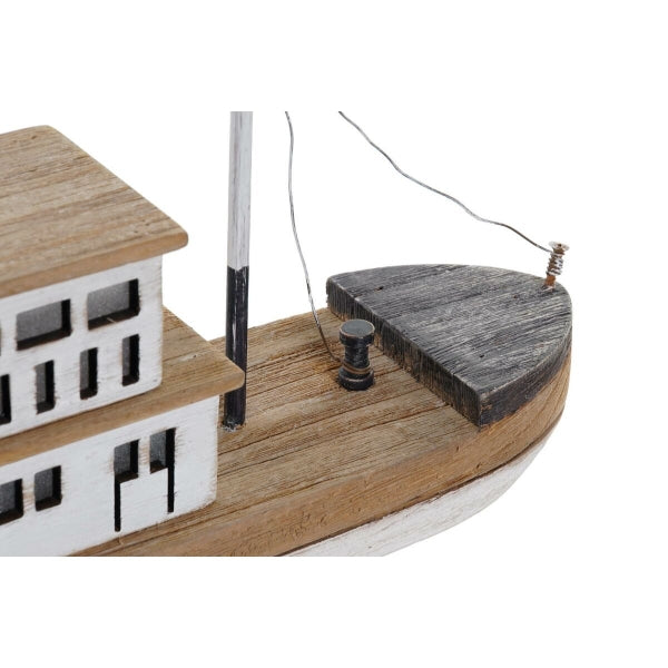 Decoration Maritime Fishing Boat with LED lighting - Made of Paulonia wood