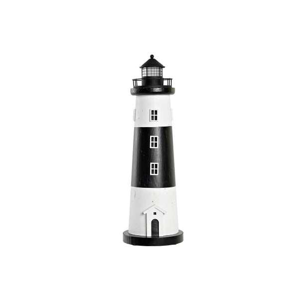 Dekoration Maritim Leuchtturm (46 cm) schwarz/weiß - LED-Beleuchtung