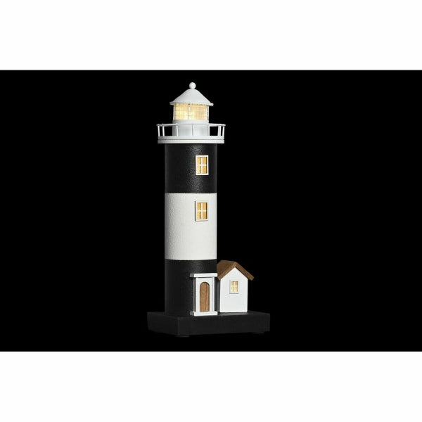 Dekoration Maritim Leuchtturm (37 cm) mit Haus - LED-Beleuchtung