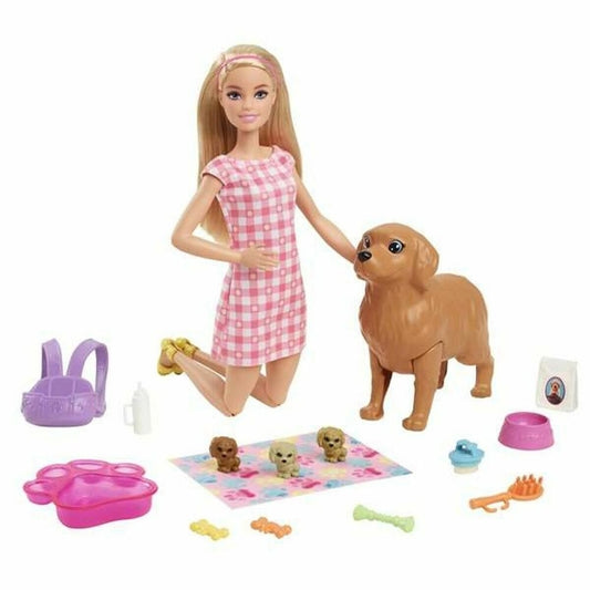 Puppe Barbie "Puppe mit Hund und Welpen" - Viel Zubehör