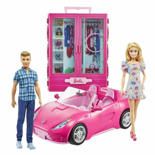 Puppe Barbie "Deluxe Ausflugsset" - Barbie, Ken, Cabrio & Schrank