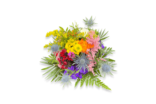 Schnittblumen - Wildgebundener Blumenstrauß mit Disteln