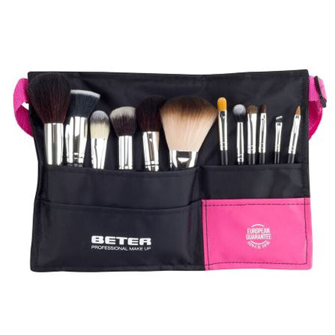 Set de pinceaux de maquillage (13 pièces) avec pochette ceinture - maquillage professionnel