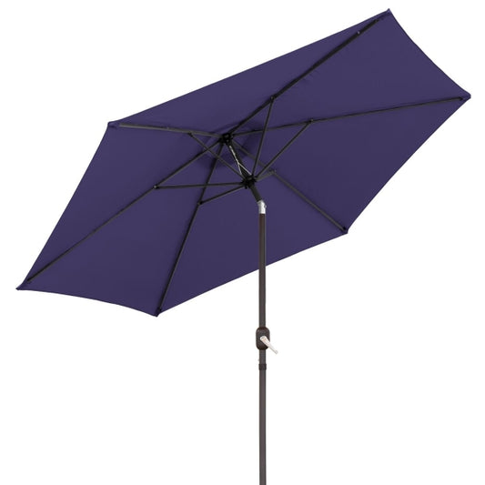 Parasol "Monty" (Ø 300 cm) en bleu - couronné &amp; réglable en hauteur