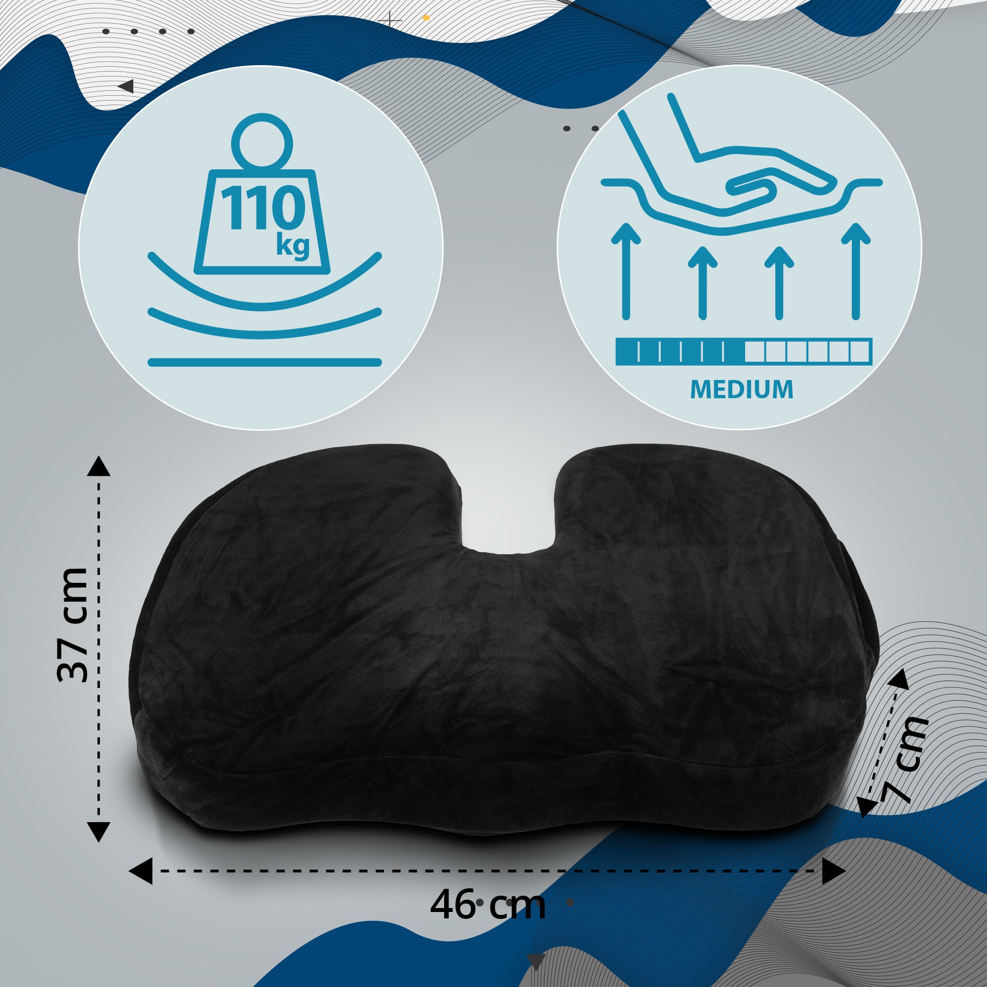 Cushion - Orthopedic seat cushion improves sitting posture and blood circulation