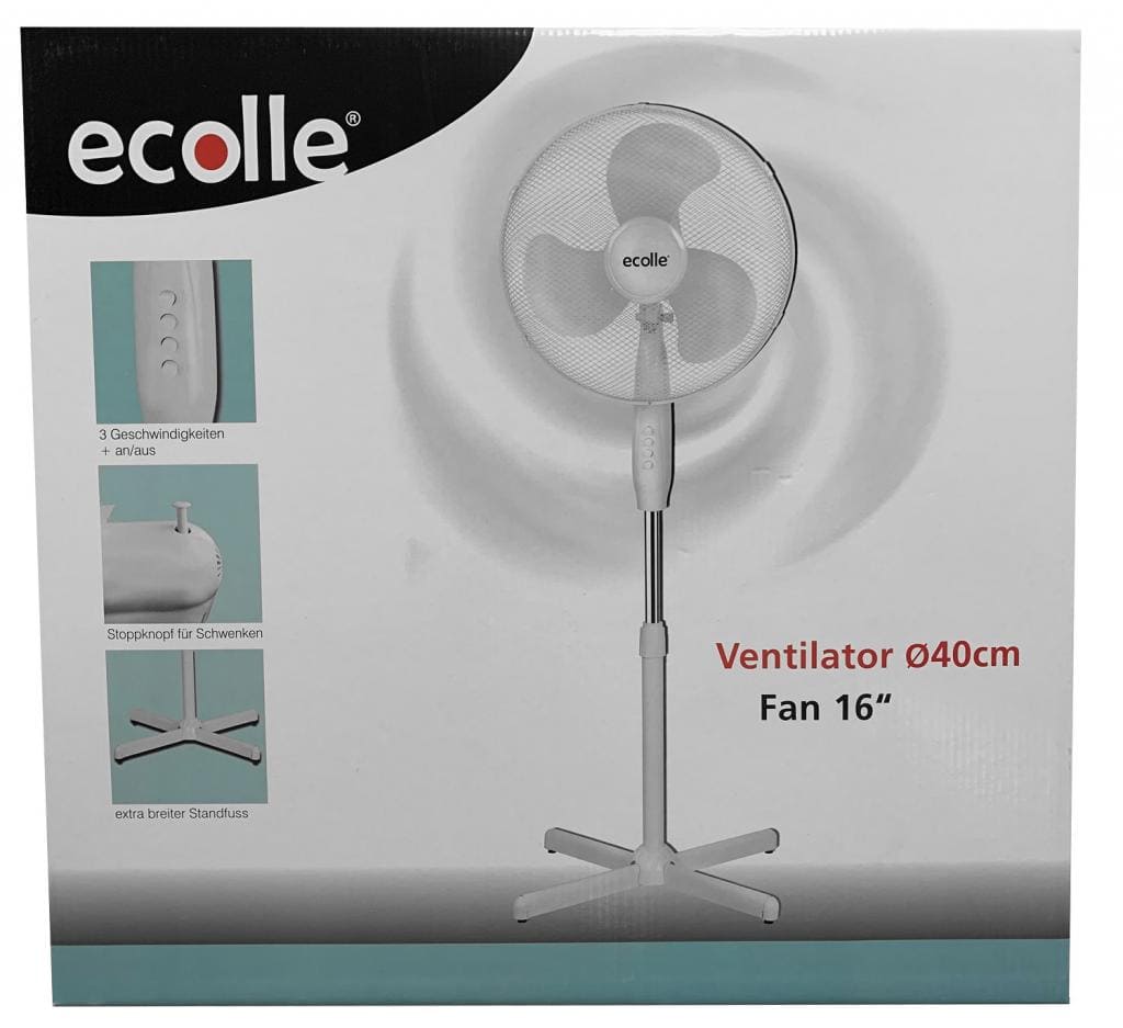 Ventilator von Ecolle (Ø 40 cm) - Leise, schwenk- & höhenverstellbar | Maicona