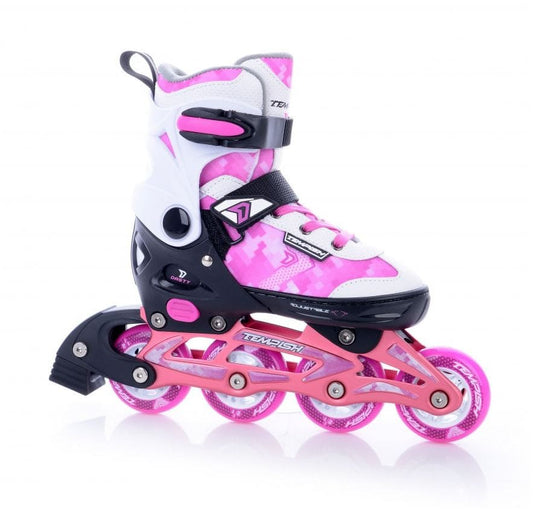 Inline-Skates "Dasty" für Kinder in rosa/weiß - Größe einstellbar - Maicona