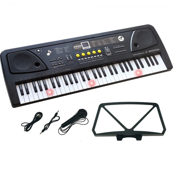 Clavier d'instrument de musique avec microphone et pupitre - piano électrique