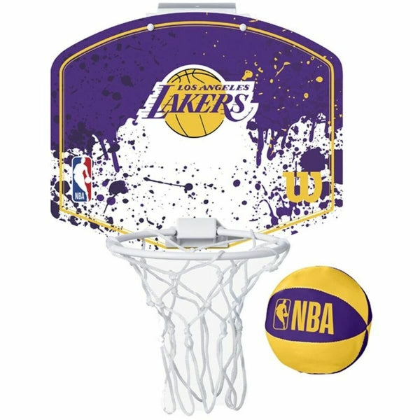 Mini panier de basket Wilson (24 x 28 cm) - Ballon souple et logo de l'équipe NBA