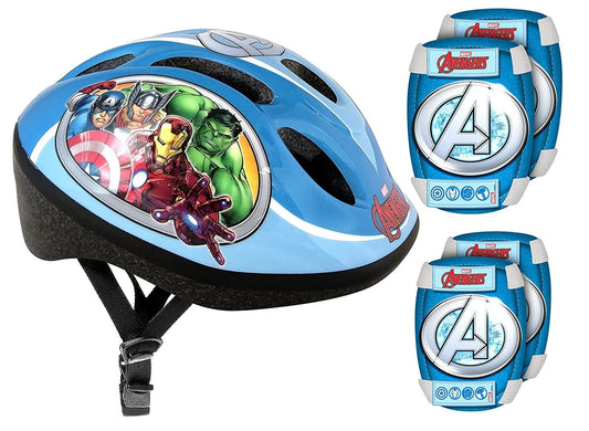 Helm und Ellenbogen/Knieschützer Set "Avengers" (5-teilig) - Maicona