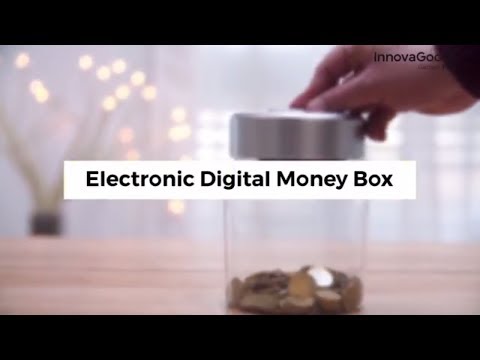 Money box with electronic coin counter - insert and read the amount