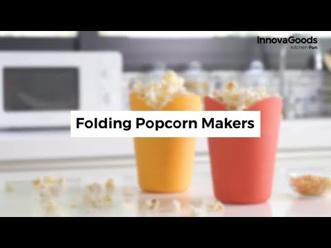 Popcorn box (2 pieces) made of foldable silicone - Prepare in the microwave